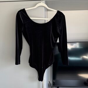 Guess Black Velvet Bodysuit